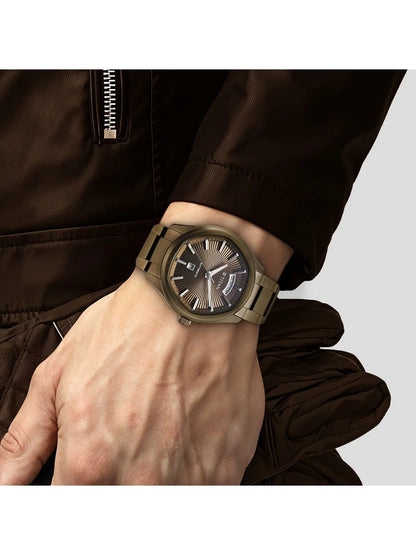 Titan Dial & Leather Bracelet Style Straps Analogue Automatic Watch - 90209QM01