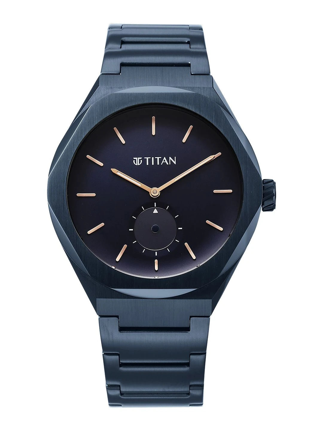 Titan Classique Contour Blue Round Dial Quartz Analog Watch - 90210QM01