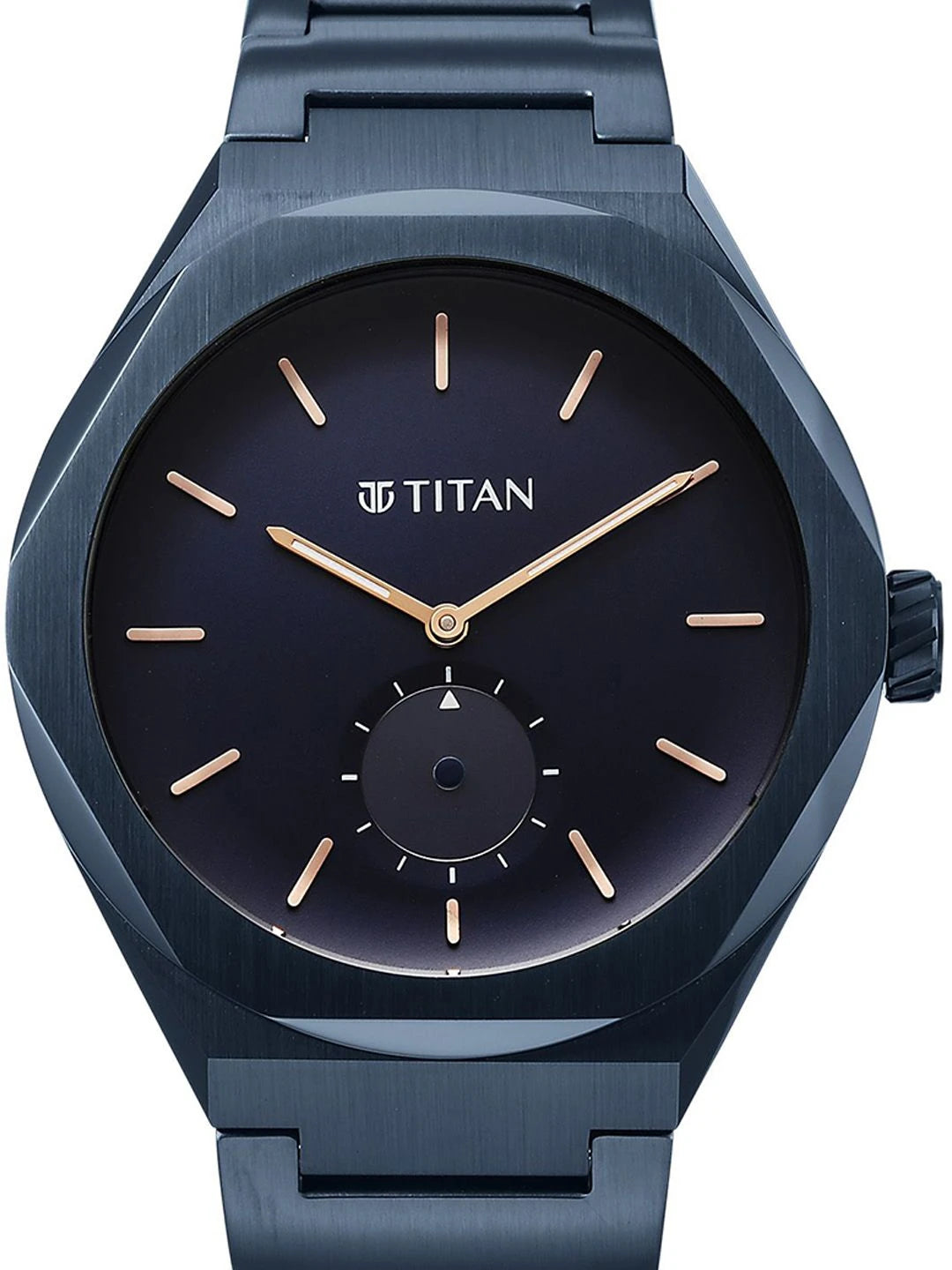 Titan Classique Contour Blue Round Dial Quartz Analog Watch - 90210QM01