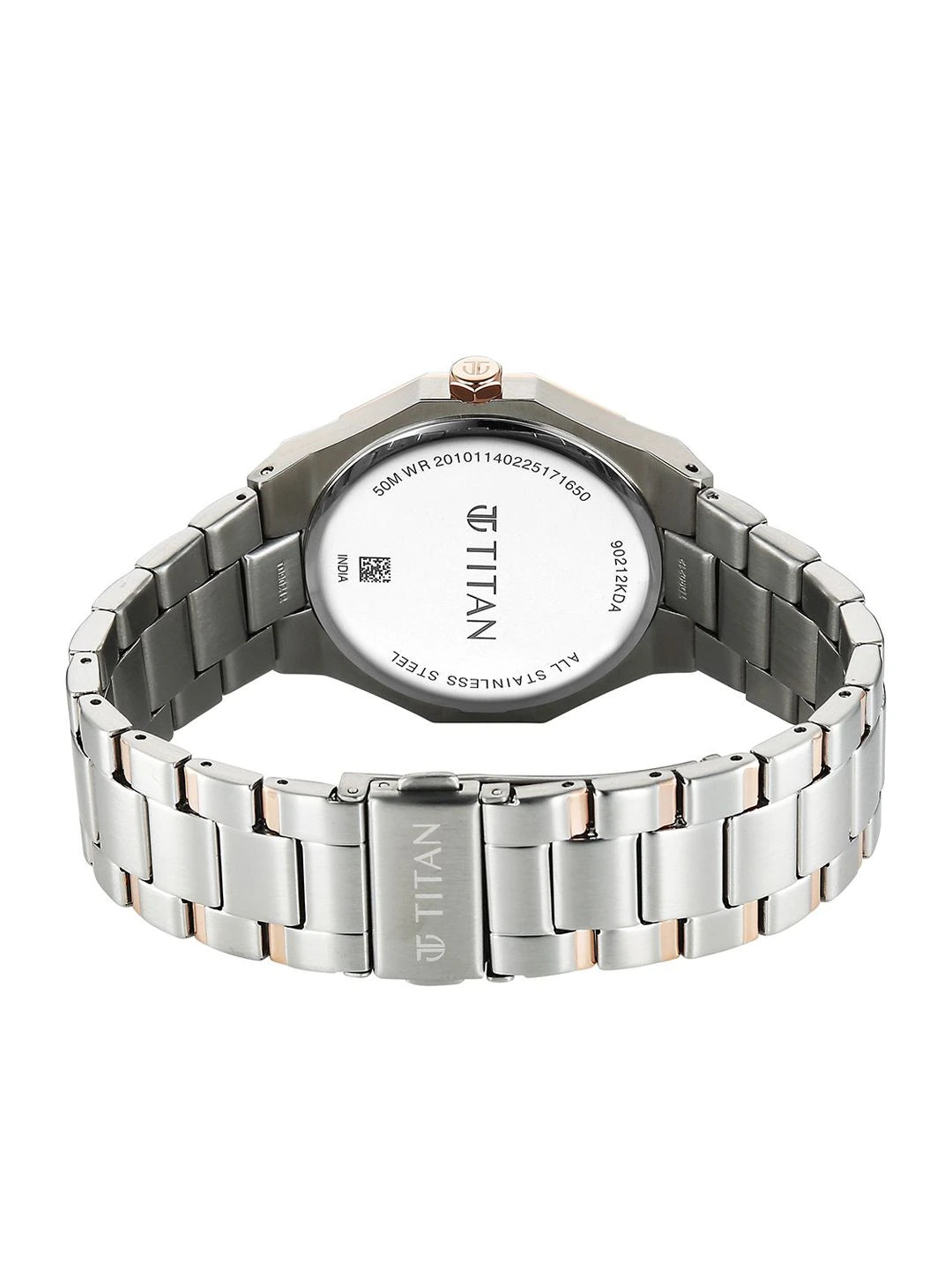 Titan Dodecagon Round Dial Quartz Movement Watch - 90212KM01