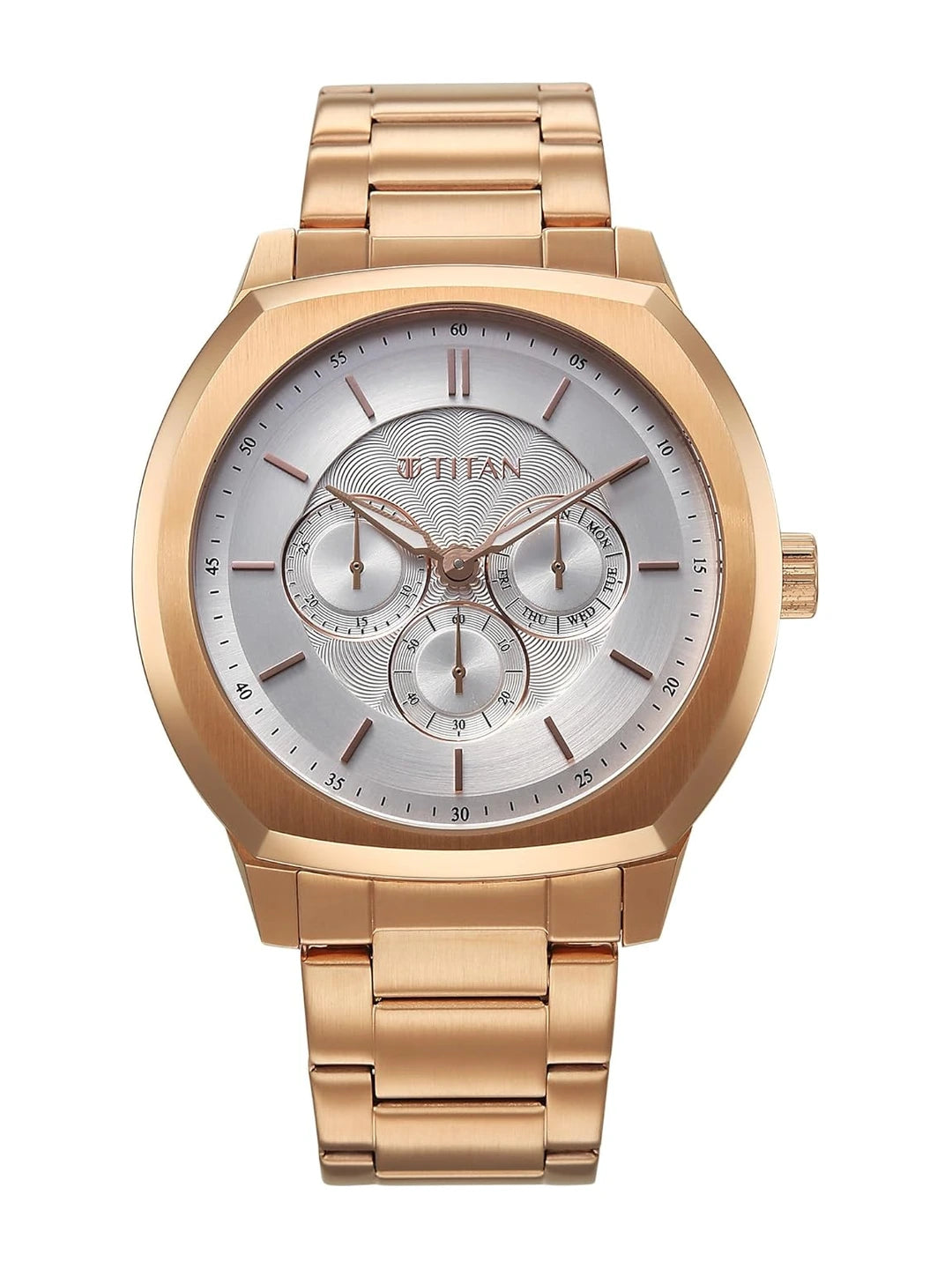 Titan Round Silver Dial Analog Watch - 90213WM01