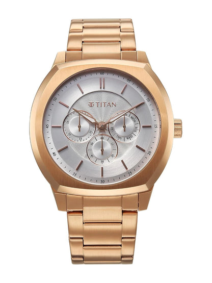 Titan Round Silver Dial Analog Watch - 90213WM01
