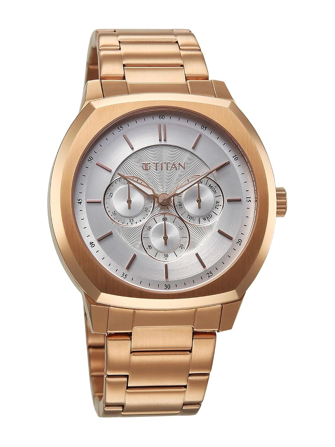 Titan Round Silver Dial Analog Watch - 90213WM01