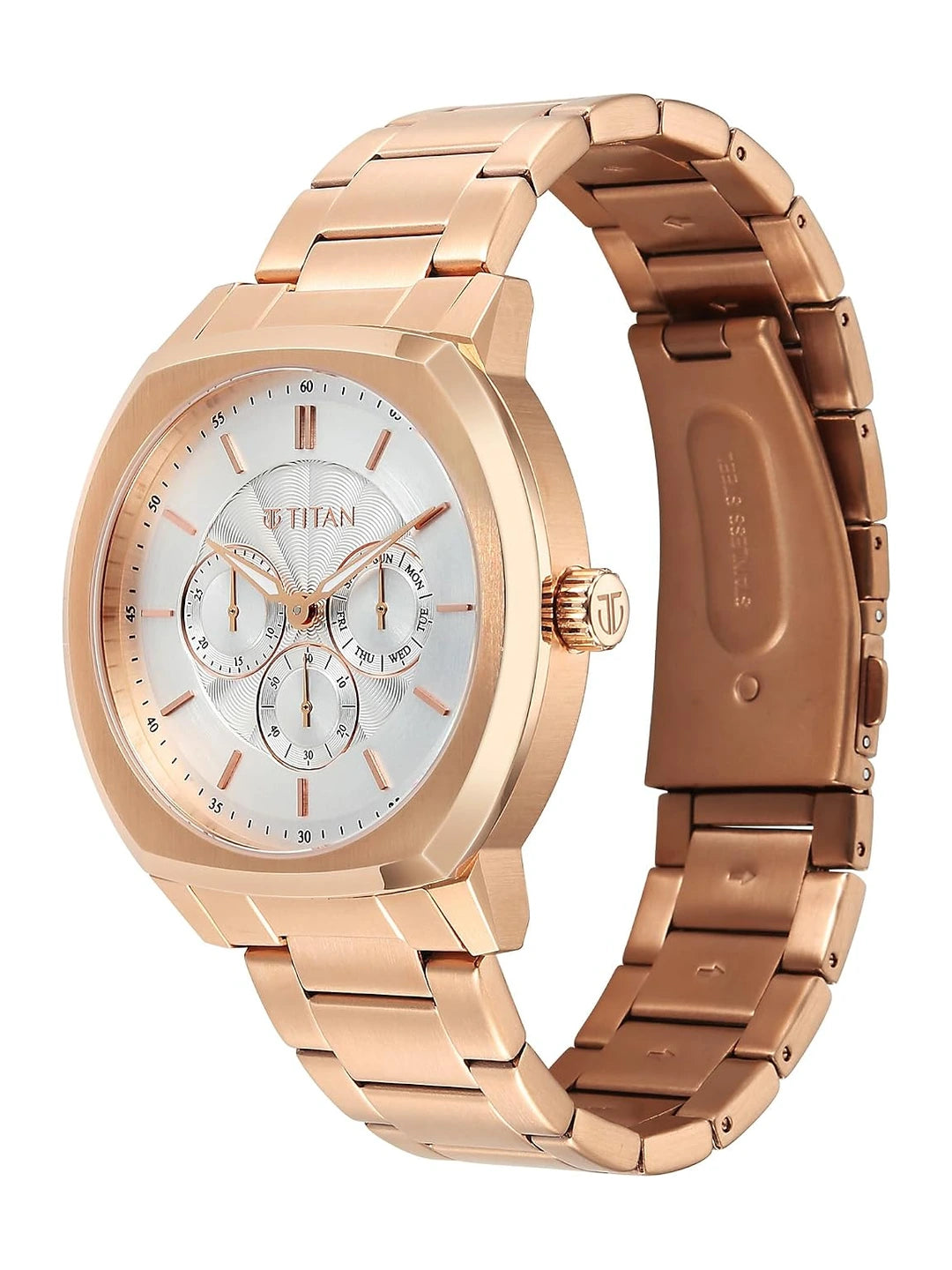 Titan Round Silver Dial Analog Watch - 90213WM01