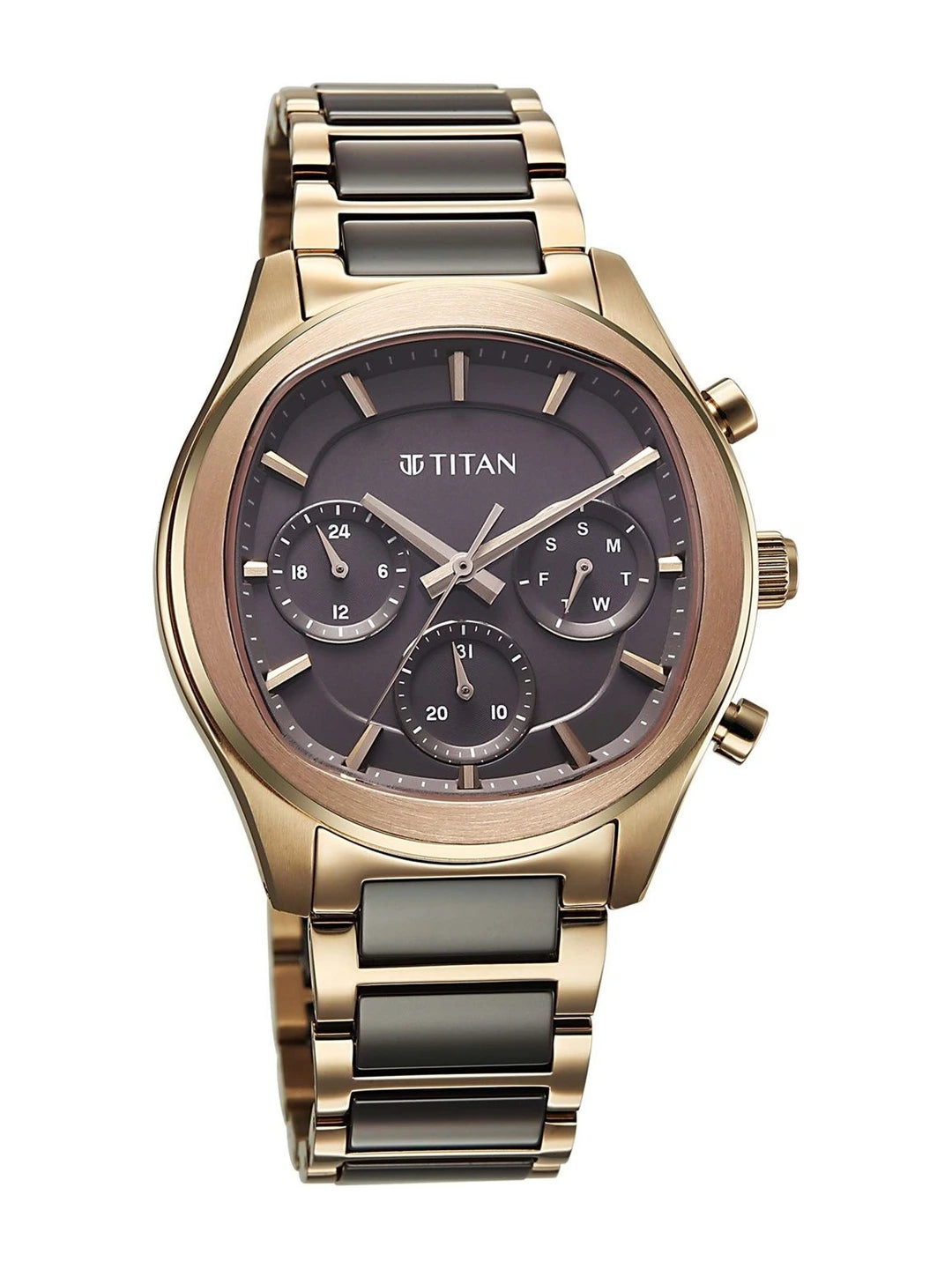 Titan Ceramic Fusion 3.0 Multi-Function Quartz Grey Dial Watch - 90216KD02