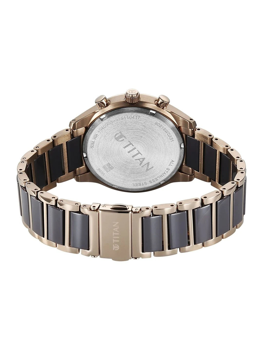 Titan Ceramic Fusion 3.0 Multi- Function Quartz Grey Dial Watch - 90216KD02
