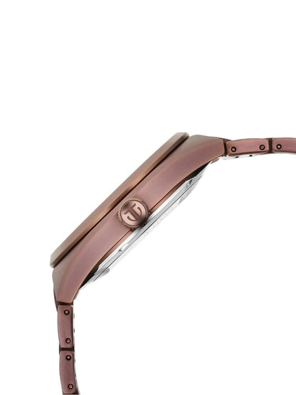 Titan Round Brown Dial Analog Watch - 90221QM01