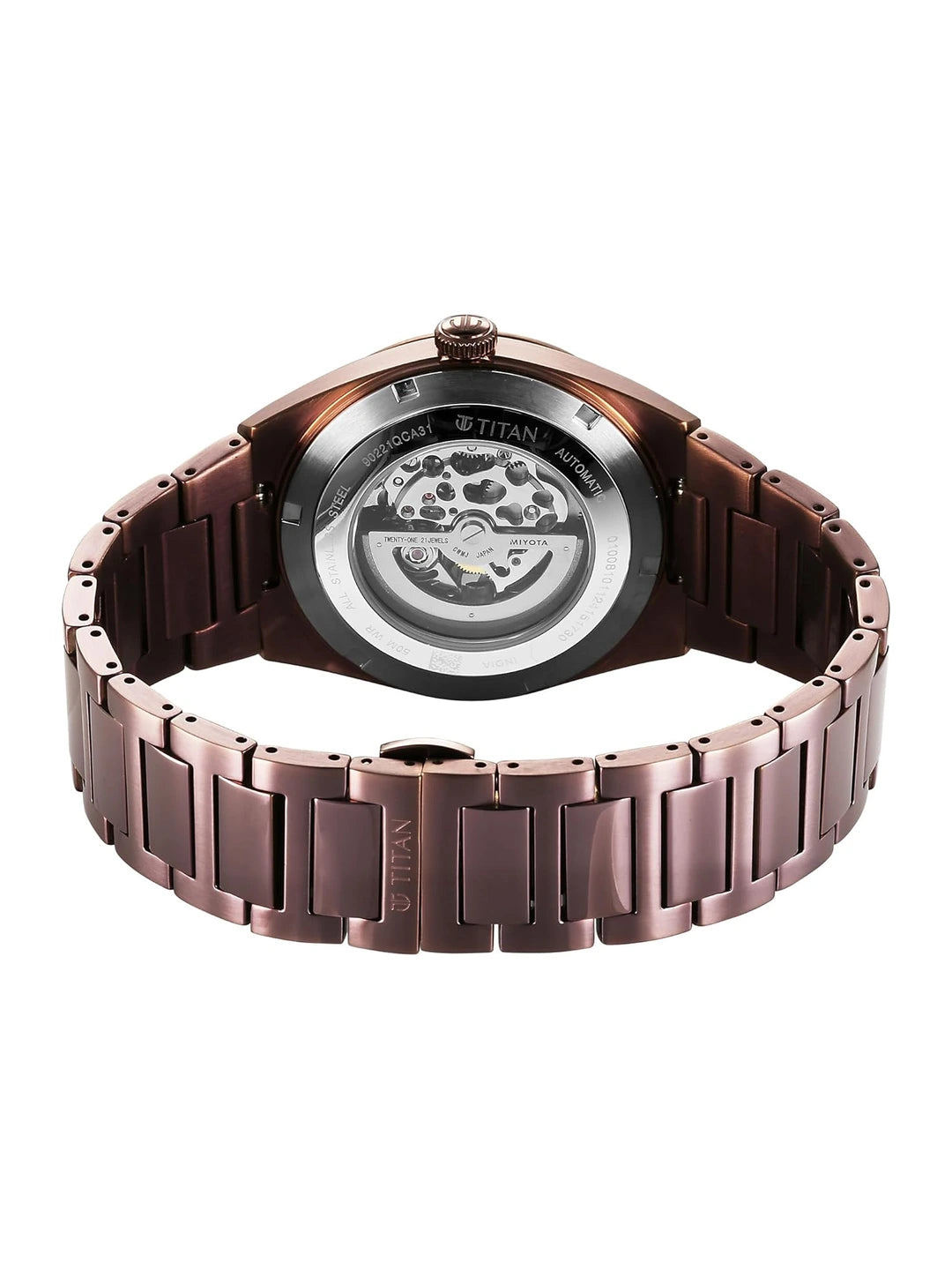 Titan Round Brown Dial Analog Watch - 90221QM01