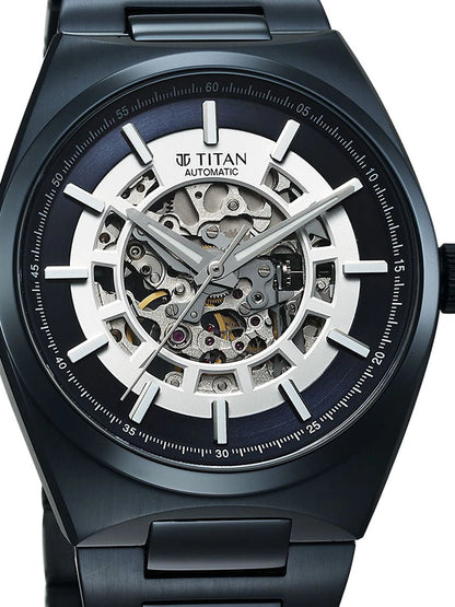 Titan Skeleton Bracelet Style Straps Analogue Automatic Motion Powered Watch - 90221QM03