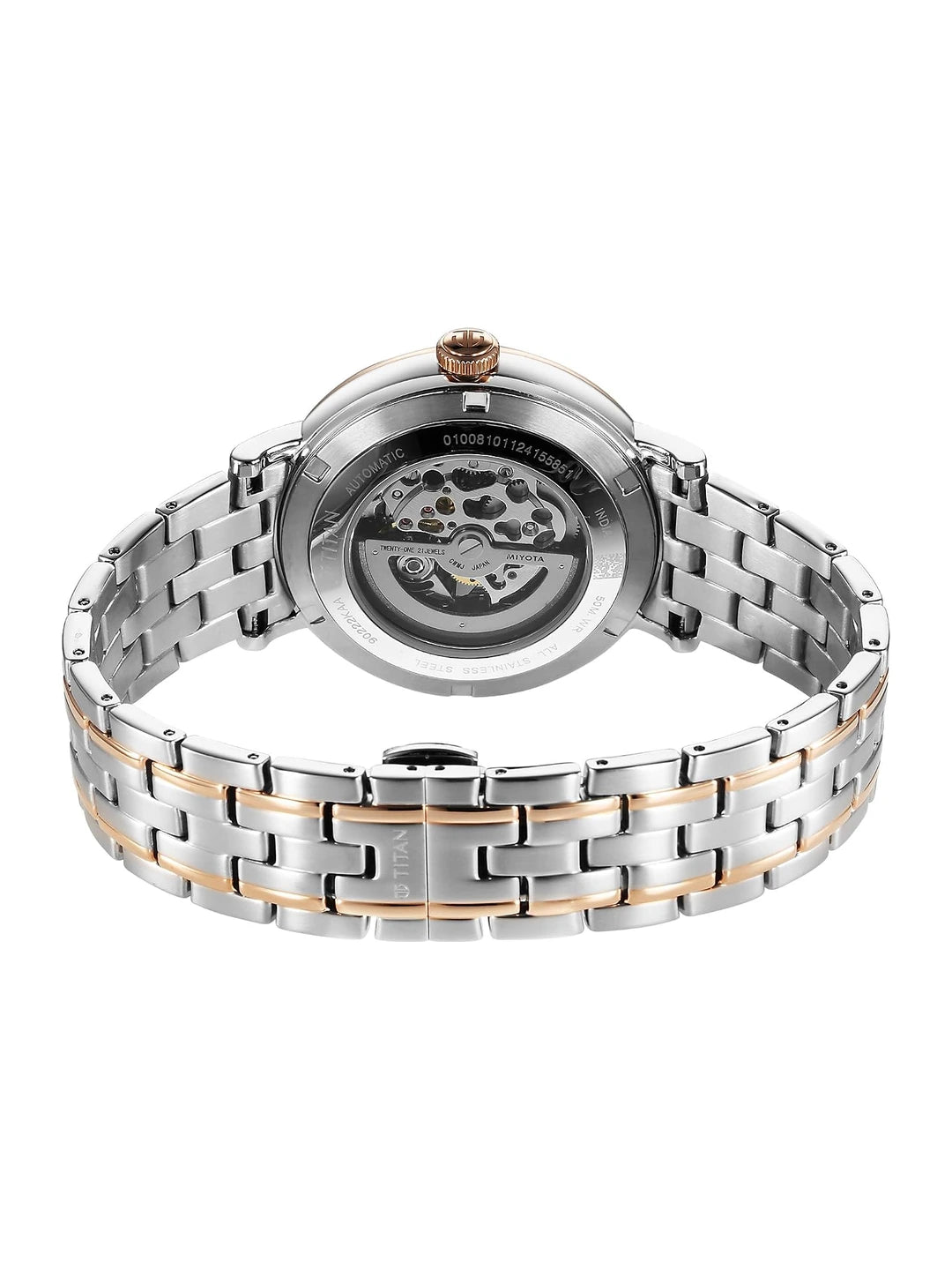 Titan Round White Dial Analog Watch - 90222KM01