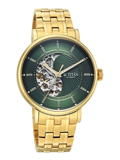 Titan Ying Yang Automatic Analog Green Dial Watch - 90222YM01