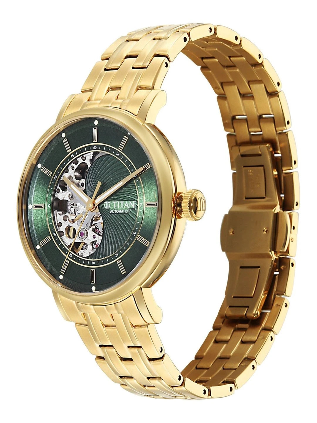 Titan Ying Yang Automatic Analog Green Dial Watch - 90222YM01