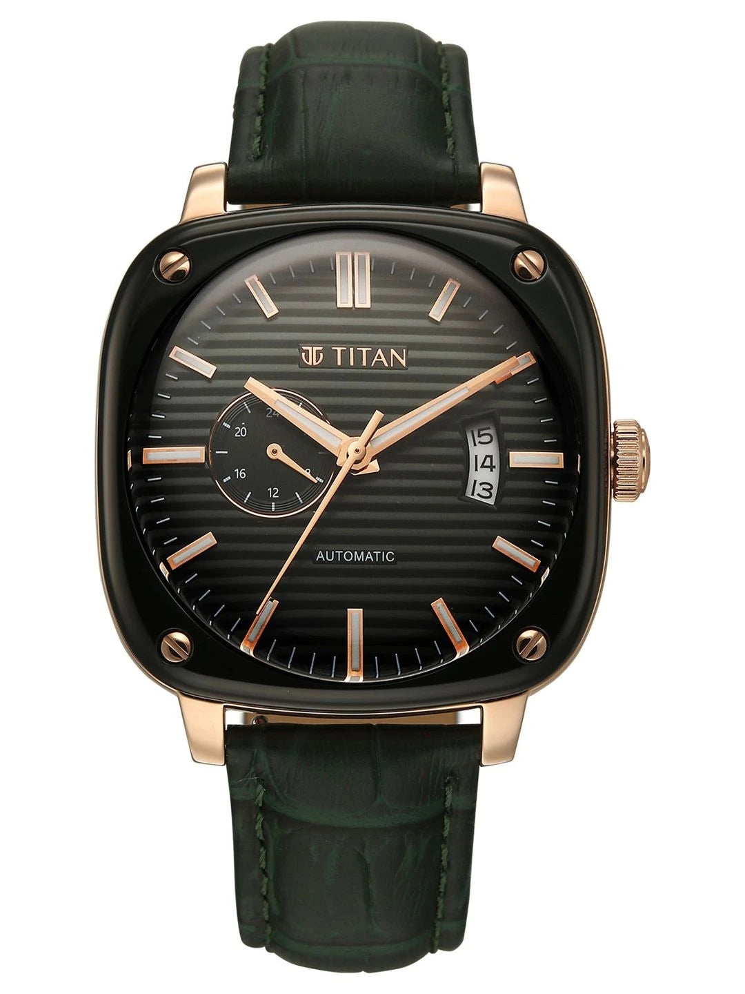 Titan Vintage Concealed Automatic Analog Green Dial Watch - 90225KL01