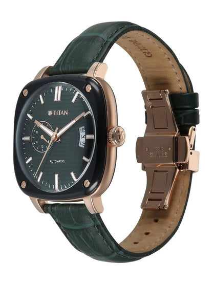 Titan Vintage Concealed Automatic Analog Green Dial Watch - 90225KL01