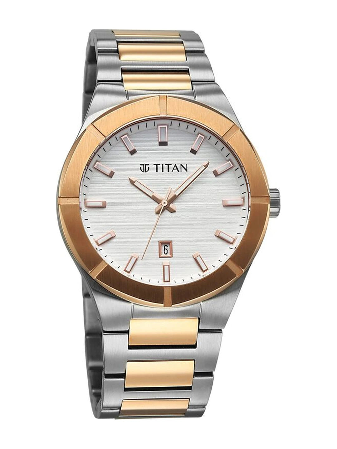 Titan Round White Dial Analog Watch - 90240KM01