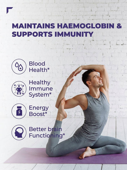 Swisse Iron with Ferrous Bisglycinate, Calcium Absorbate Dihydrate & Vitamin C for Healthy Blood, Haemoglobin & Energy Levels (30 Tablets)