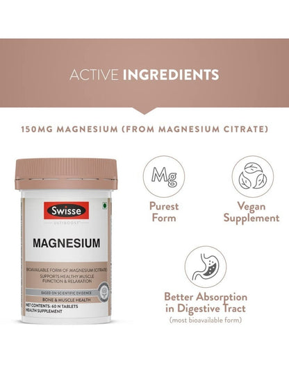 Swisse Magnesium for Relaxing, Calming & Muscle Regenerative Sleep (60 Tablets)