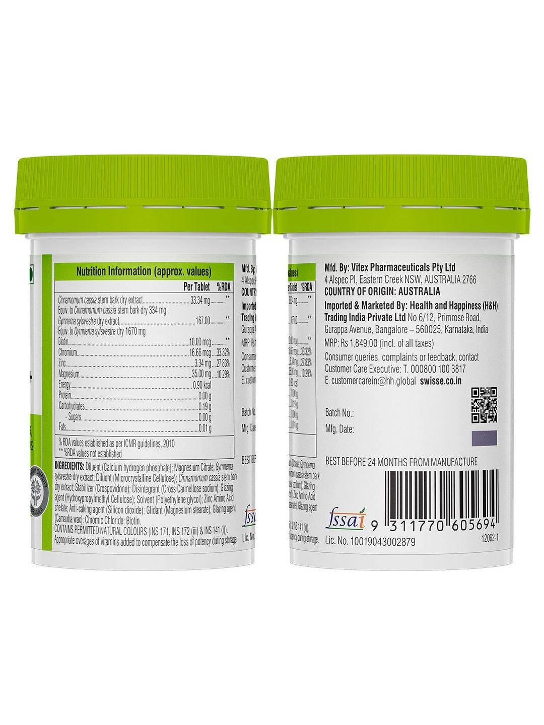 Swisse Metabolism+ with Cinnamon Cassia for Digestion, Detox & Healthy Blood Sugar Support (60 Tablets)