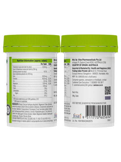 Swisse Metabolism+ with Cinnamon Cassia for Digestion, Detox & Healthy Blood Sugar Support (60 Tablets)
