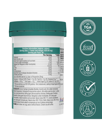 Swisse Vegan Collagen Builder with Nicotinamide & Vitamin C for Natural Collagen Formation & Skin Regeneration (30 Tablets)