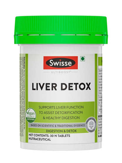 Swisse Liver Detox with 500mg Milk Thistle, Turmeric & Choline for Protection Against Fatty Deposits (30 Tablets)