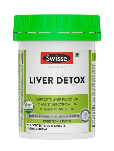 Swisse Liver Detox with 500mg Milk Thistle, Turmeric & Choline for Protection Against Fatty Deposits (30 Tablets)