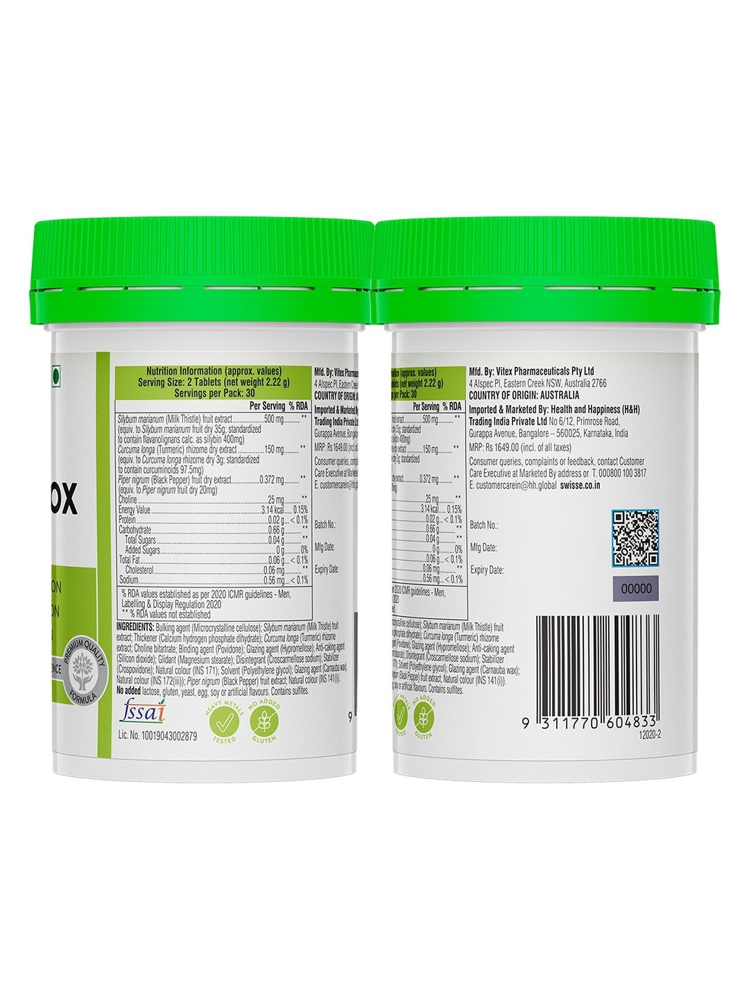 Swisse Liver Detox with 500mg Milk Thistle, Turmeric & Choline for Protection Against Fatty Deposits (30 Tablets)