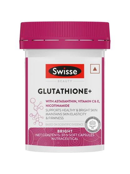 Swisse Glutathione+ with Astaxanthin, Vitamin C & E, Nicotinamide for Healthy, Radiant & Youthful Skin (30 Capsules)