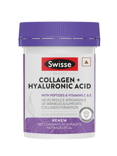 Swisse Collagen + Hyaluronic Acid 30 Tablets