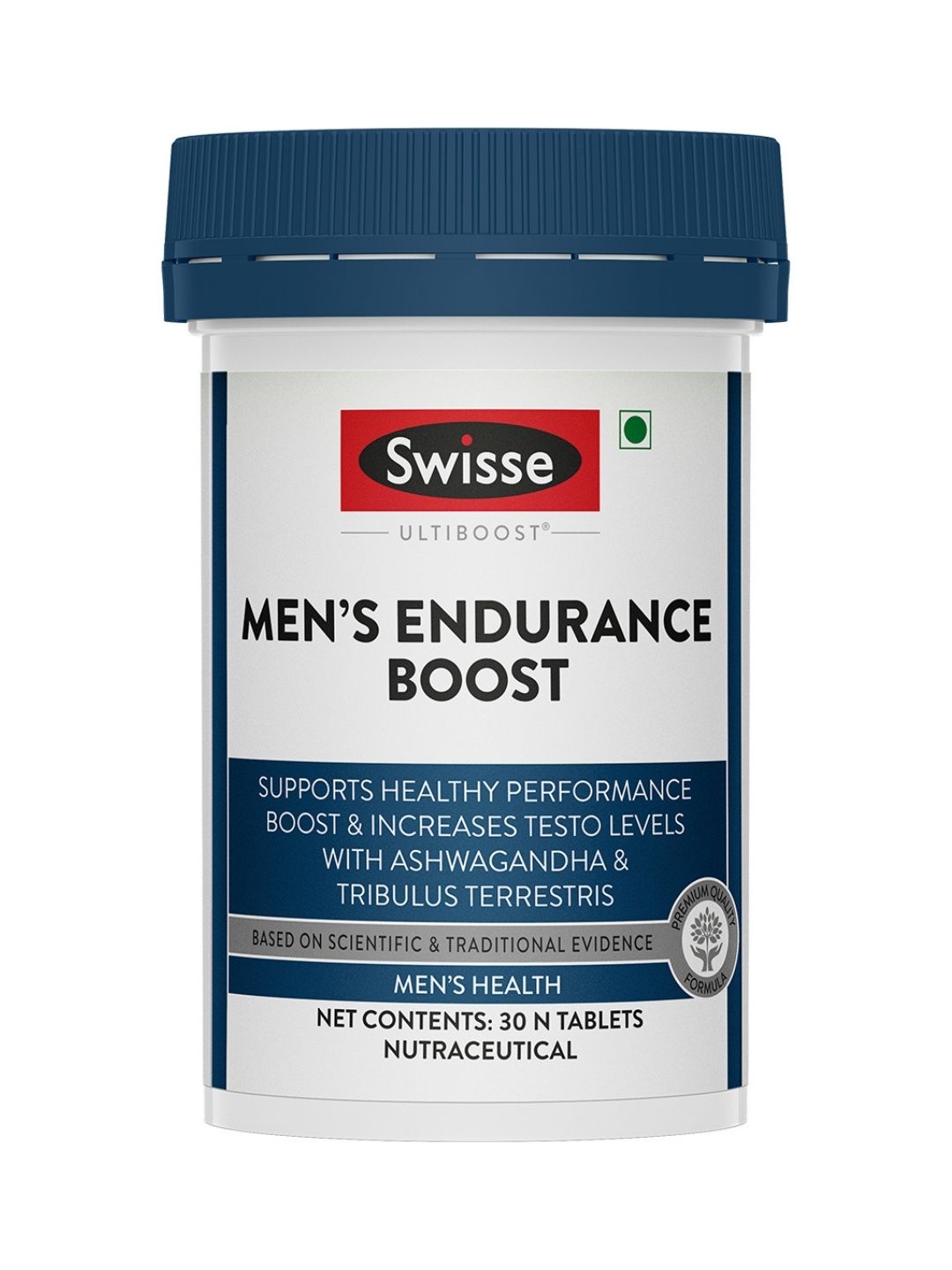 Swisse Endurance Boost with 150mg Ashwagandha, 80mg Tribulus Terrestris (Gokshura) & Taurine to Improve Strength & Performance (30 Tablets)
