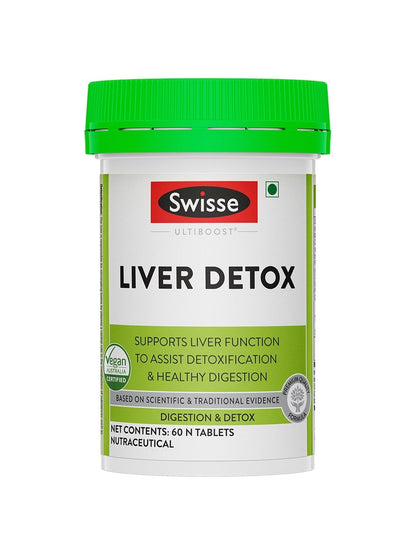 Swisse Liver Detox with 500mg Milk Thistle, Turmeric & Choline for Protection Against Fatty Deposits (60 Tablets)