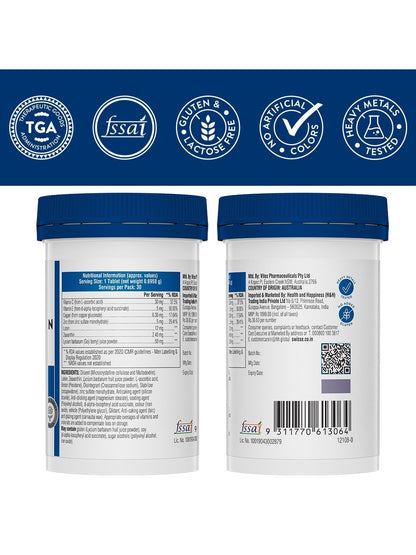Swisse Eye Health+ with Lutein & Zeaxanthin for Vision Support & Reduced Digital Strain (30 Tablets)