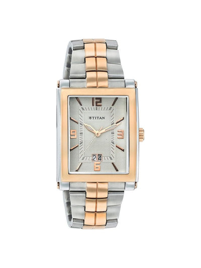 Titan Round Silver Dial Analog Watch - 9327KM05