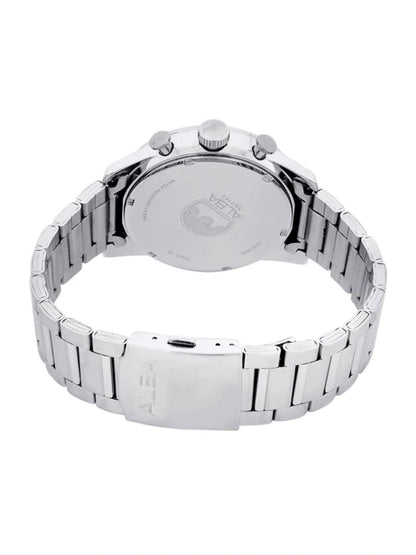 Alba Oval Black Dial Analog Watch With Metal Strap - A4B001X1