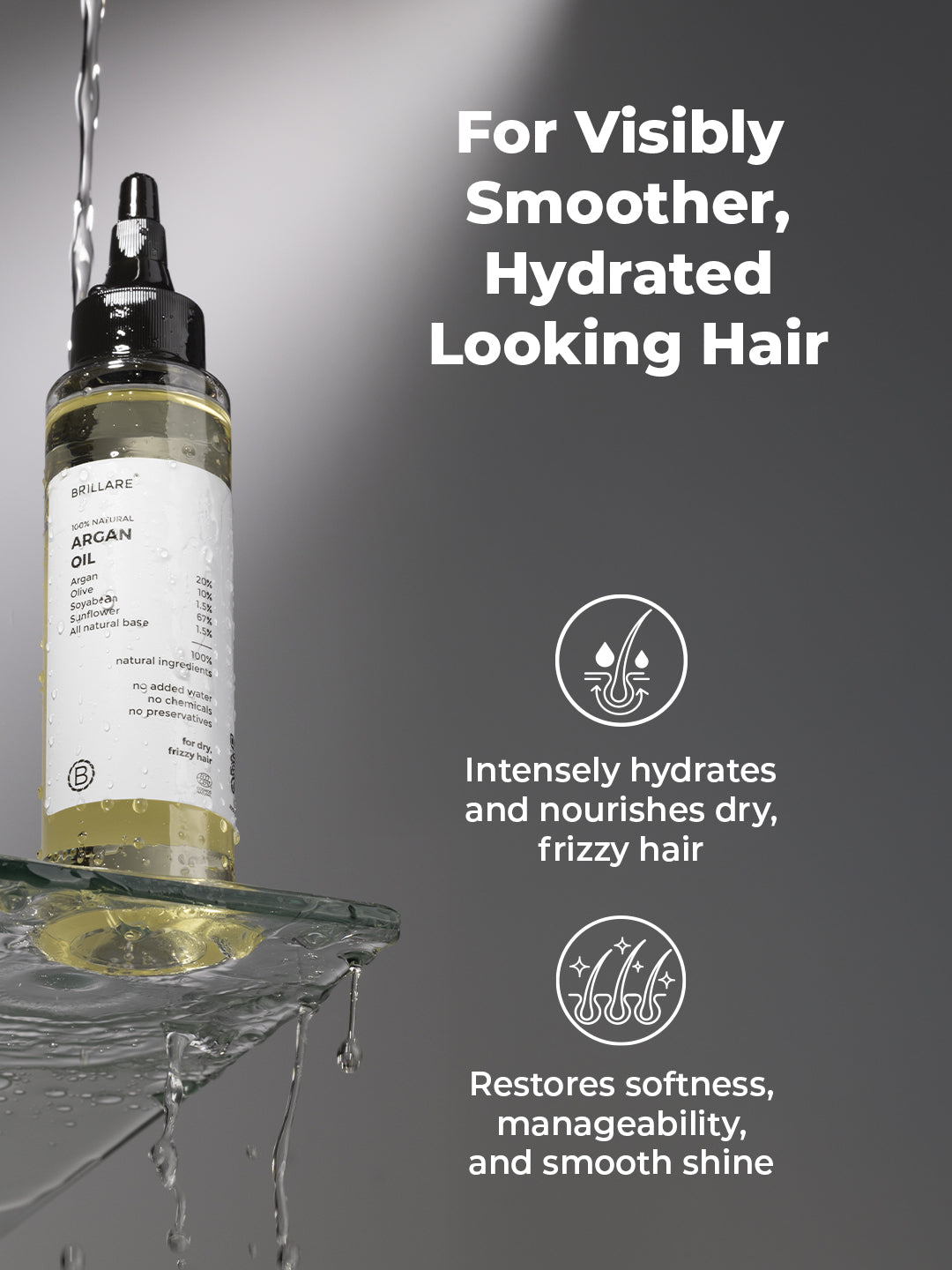 Brillare Argan Oil For Dry, Frizzy Hair (100ml)