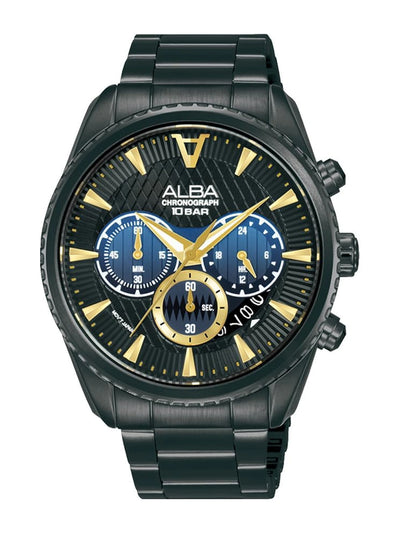 Alba Round Black Dial Analog Watch - AT3J09X1