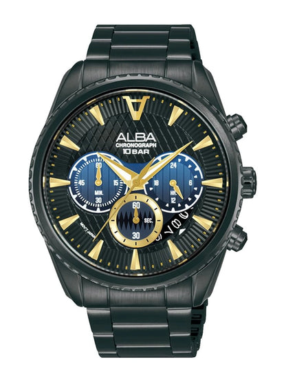 Alba Round Black Dial Analog Watch - AT3J09X1