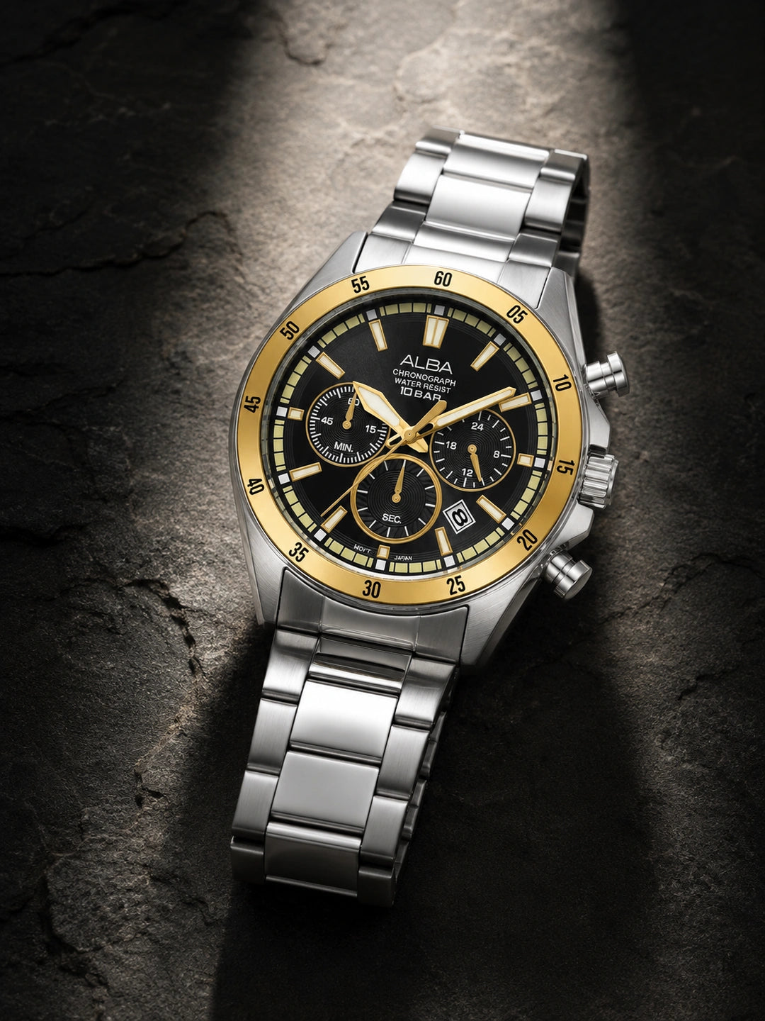 Alba Round Black Dial Analog Watch - AT3J19X1