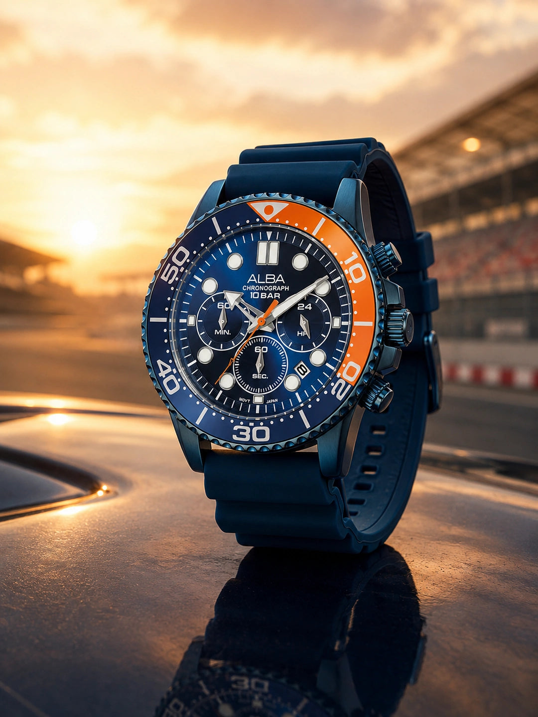 Alba Round Blue Dial Analog Watch - AT3J45X1