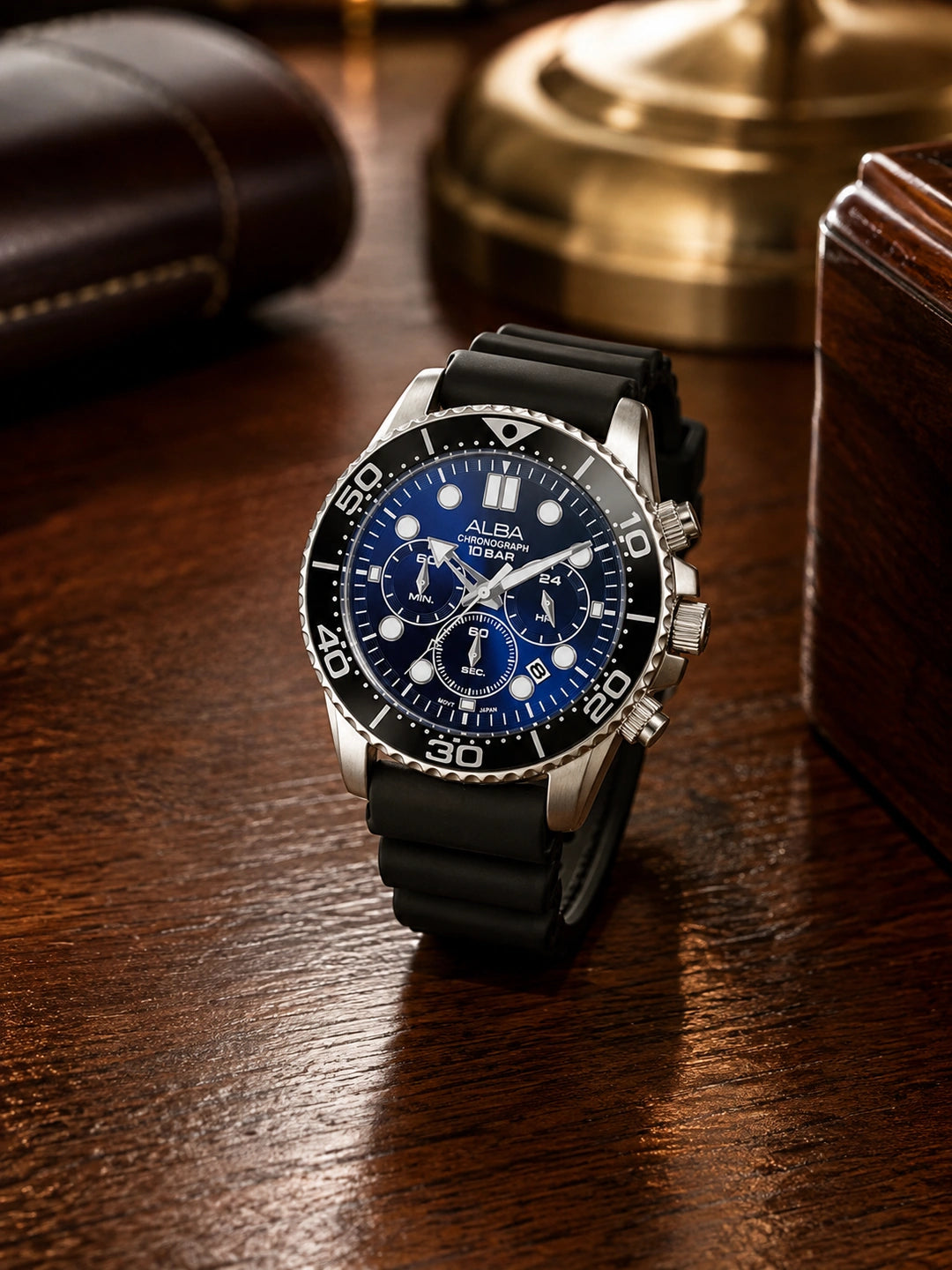 Alba Round Blue Dial Analog Watch - AT3J47X1