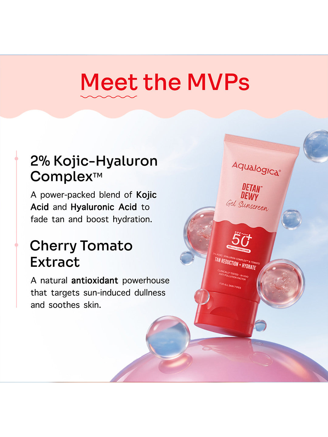Aqualogica Detan+ Dewy Gel Sunscreen SPF 50+ PA++++ (80 g)