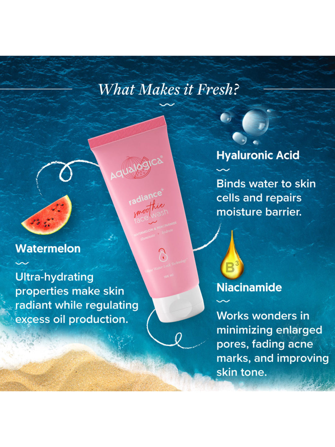 Aqualogica Radiance+ Smoothie Face Wash (100 ml)