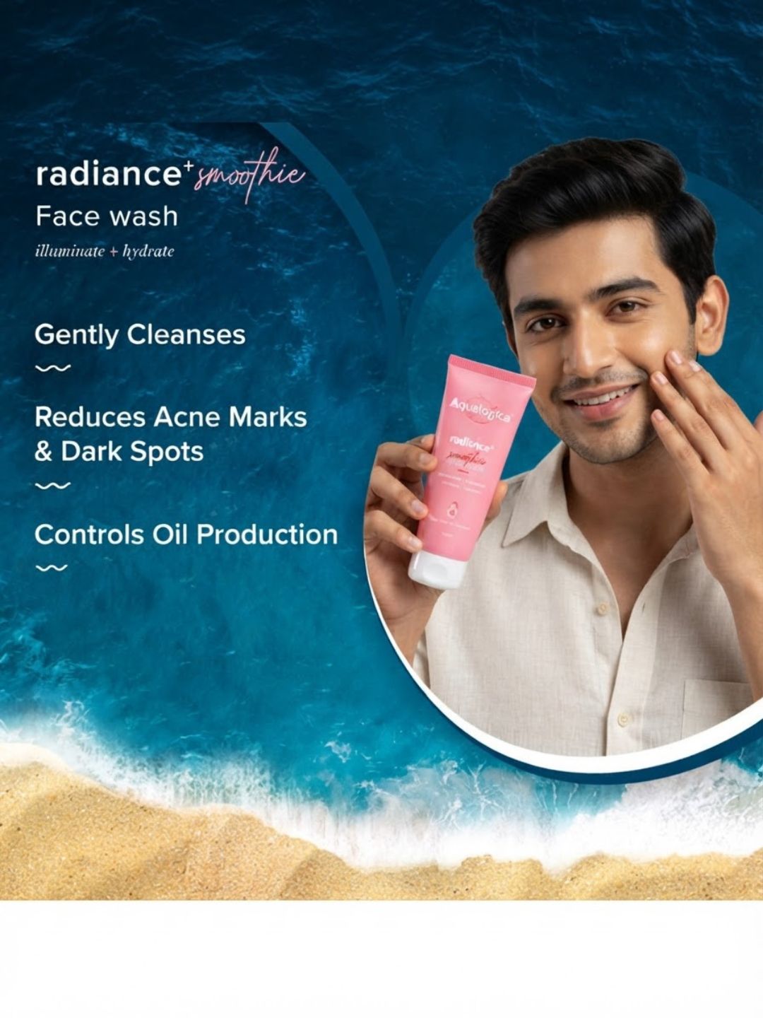Aqualogica Radiance+ Smoothie Face Wash (100 ml)