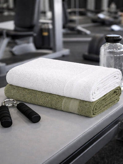 Bamboology Green & White Ultra Soft Bath Towel Pack of 2