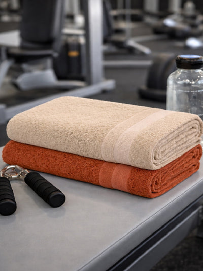 Bamboology Rust & Beige Ultra Soft Bath Towel Pack of 2