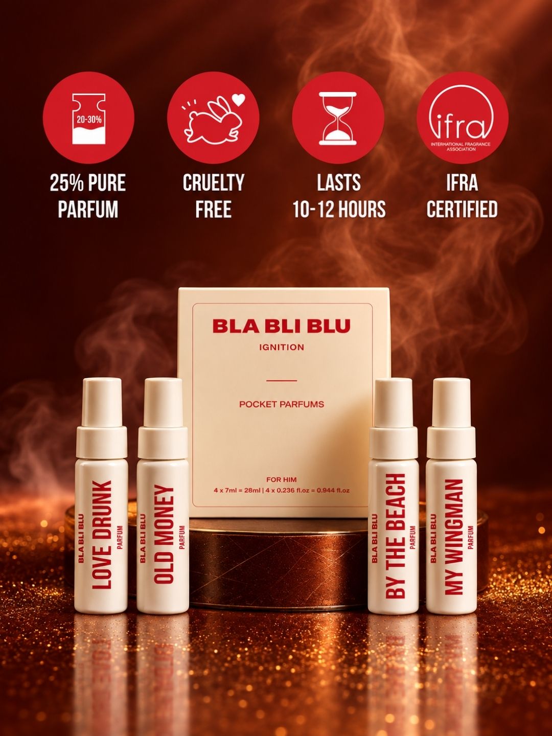 BLA BLI BLU Men's Pocket Perfume Gift Set (4 x 7ml)