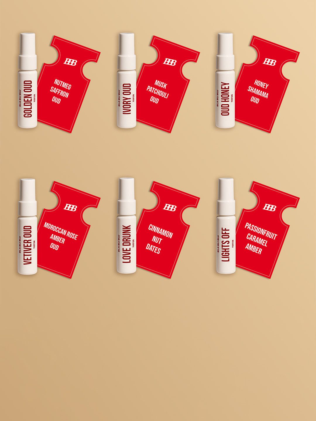BLA BLI BLU Oud Perfume Trial Pack (6 x 7ml )