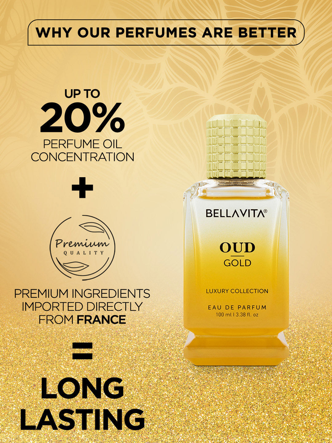 Bellavita Oud Gold Long Lasting Perfume (100ml)