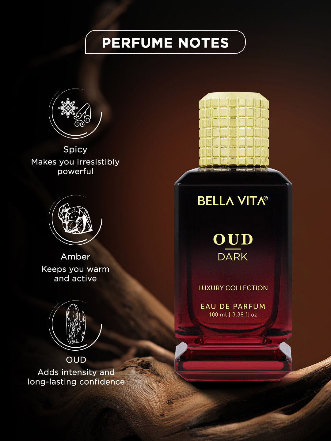 Bellavita Oud Dark Long Lasting Perfume (100ml)