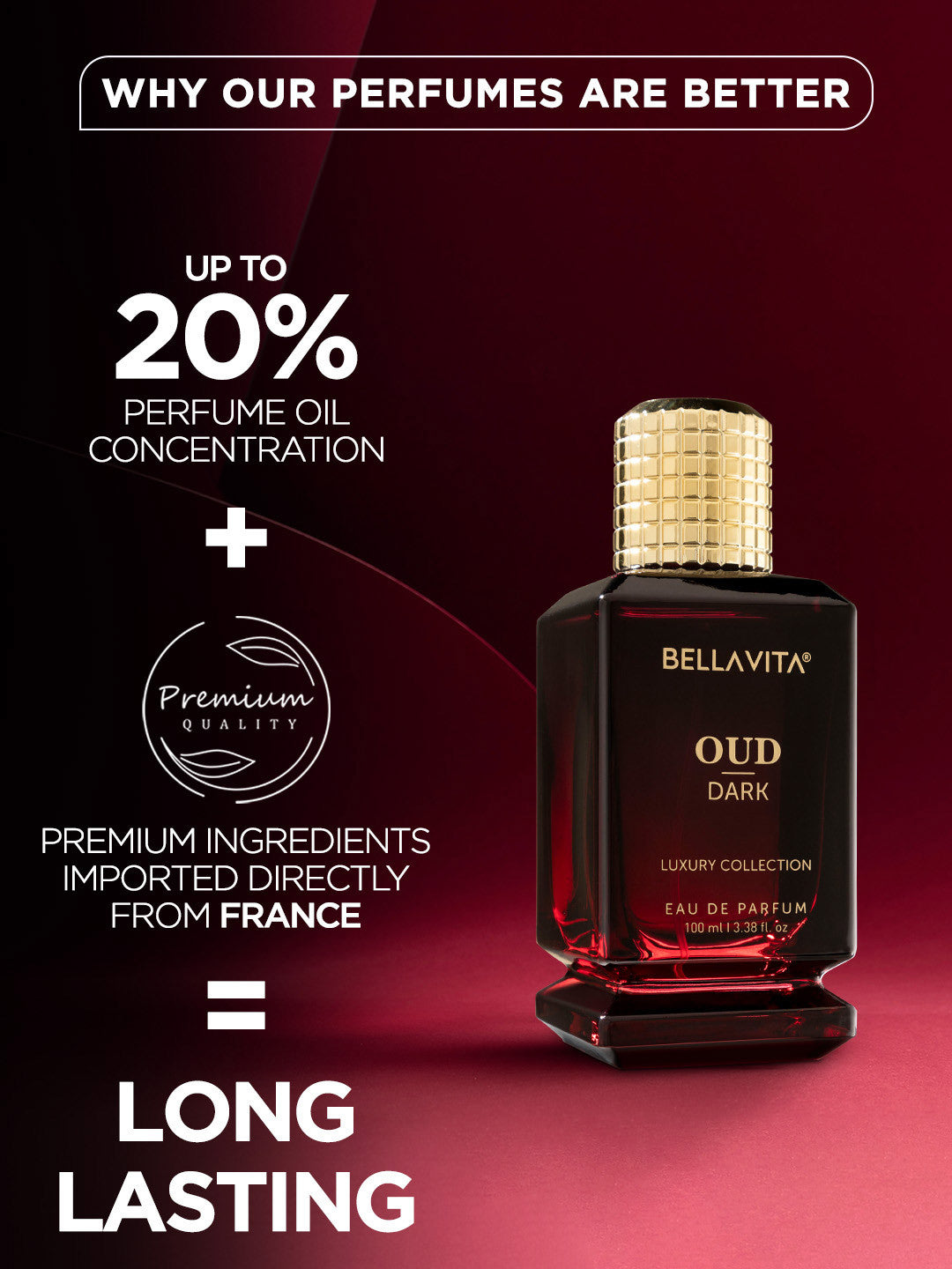 Bellavita Oud Dark Long Lasting Perfume (100ml)